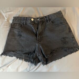 pacsun black jean shorts